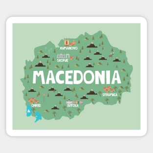 Macedonia Illustrated Map Sticker